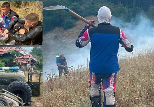 Двама млади мотористи помогнаха при гасенето на пожара край Логодаж