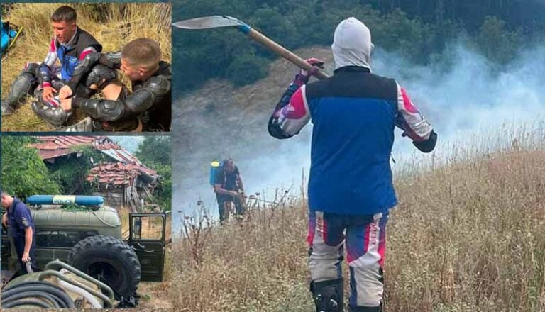 Двама млади мотористи помогнаха при гасенето на пожара край Логодаж